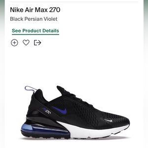 Nike Air Max 270 Black Persian Violet Men Size 10